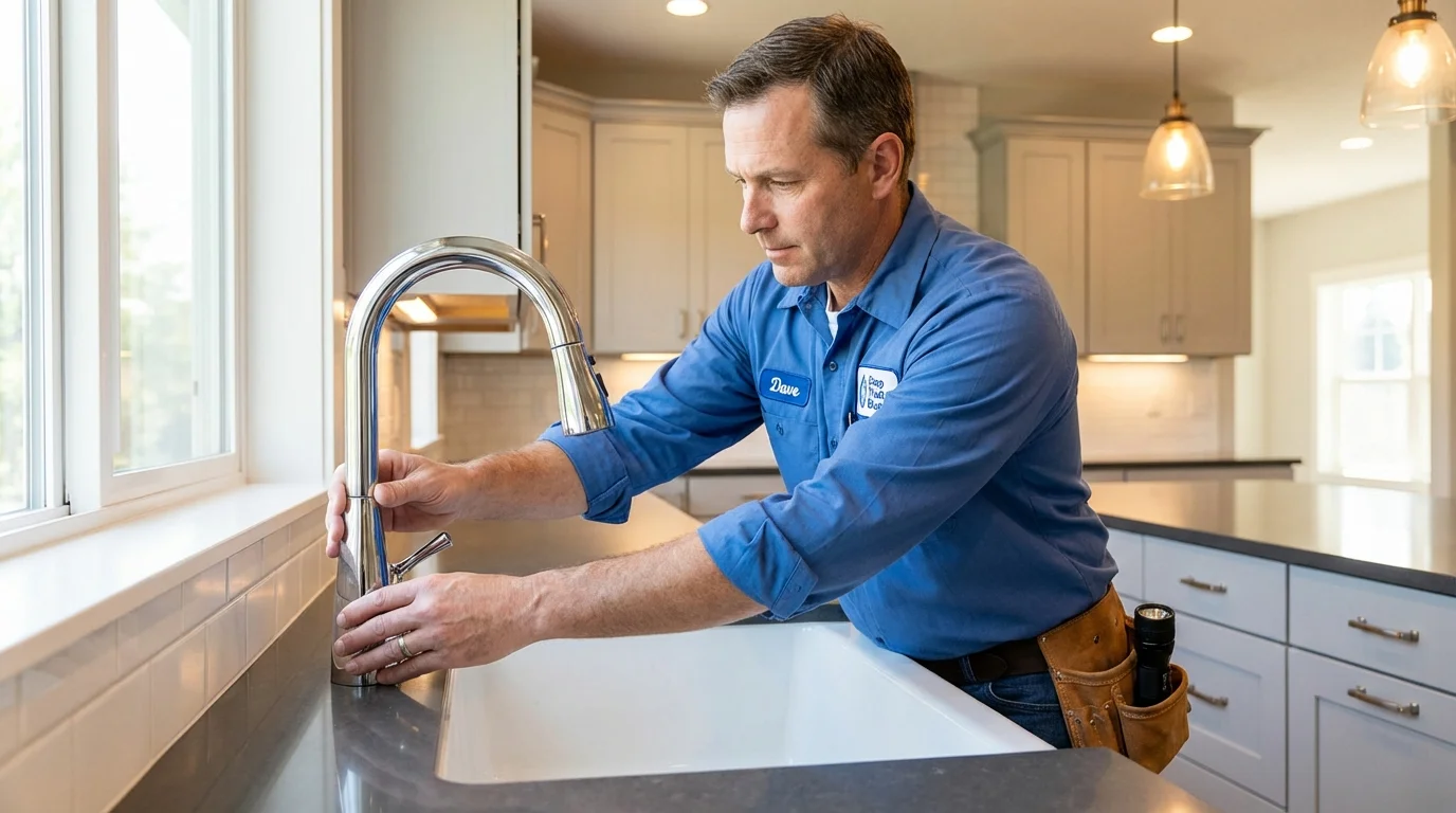 Kitchen faucet installation by Johns Plumbing LLC in Caribou